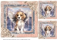 3 Christmas angel pup card fronts/toppers 2
