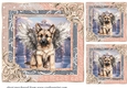 3 Christmas angel pup card fronts/toppers 11