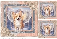 3 Christmas angel pup card fronts/toppers 15