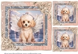 3 Christmas angel pup card fronts/toppers 16