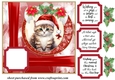 Christmas kitty card front N6