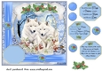 Christmas snow animals card front 1