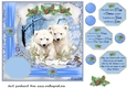 Christmas snow animals card front 2