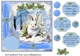 Christmas snow animals card front 3