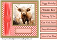 Orange polka dot Highland cow card front 8