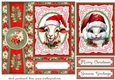 Poinsettia Christmas animals card front 7