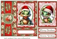 Poinsettia Christmas animals card front 9