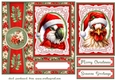 Poinsettia Christmas animals card front 10
