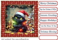 Black cat in a tangle Christmas card front 10
