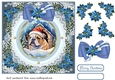Blue Christmas dog card front 4