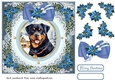 Blue Christmas dog card front 5
