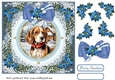 Blue Christmas dog card front 6