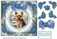Blue Christmas dog card front 11