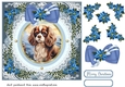 Blue Christmas dog card front 12