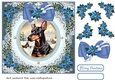 Blue Christmas dog card front 13
