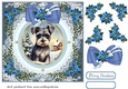 Blue Christmas dog card front 15