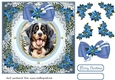 Blue Christmas dog card front 20