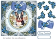 Blue Christmas dog card front 21