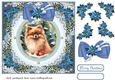 Blue Christmas dog card front 22