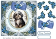 Blue Christmas dog card front 23