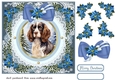 Blue Christmas dog card front 24