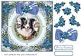 Blue Christmas dog card front 25