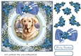 Blue Christmas dog card front 26