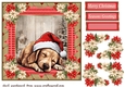 Sleeping Christmas pup card front 3