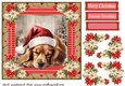 Sleeping Christmas pup card front 4