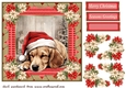 Sleeping Christmas pup card front 8