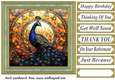 Stained glass peacock card front 2