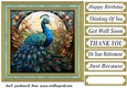 Stained glass peacock card front 3