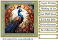 Stained glass peacock card front 6