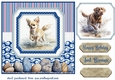 Running in the water dog card front 3