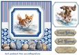 Running in the water dog card front 4