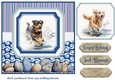 Running in the water dog card front 7