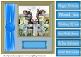 Blue fence farm animal card front 4