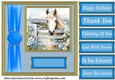Blue fence farm animal card front 9