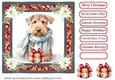 Wrapped up for Christmas pup card front 12