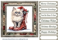 Framed Christmas kitty card front 2