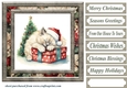 Framed Christmas kitty card front 3