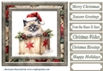 Framed Christmas kitty card front 4