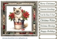 Framed Christmas kitty card front 5