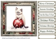 Framed Christmas kitty card front 11