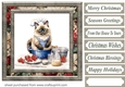 Framed Christmas kitty card front 14