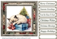 Framed Christmas kitty card front 16