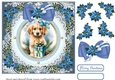 Blue Christmas pup card front 3