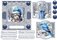 Blue Christmas card front