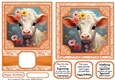 5x7 and 6x6 aprox Orange cow card fronts