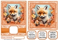 5x7 and 6x6 aprox Orange fox card fronts